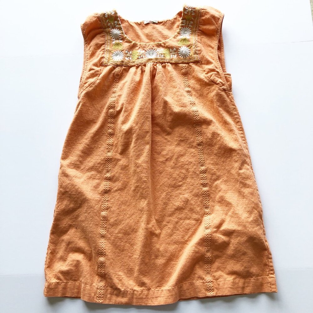 FAHERTY Luana Rhythm Orange Embroidered Sleeveless Shift Dress Womens Medium - Picture 2 of 8